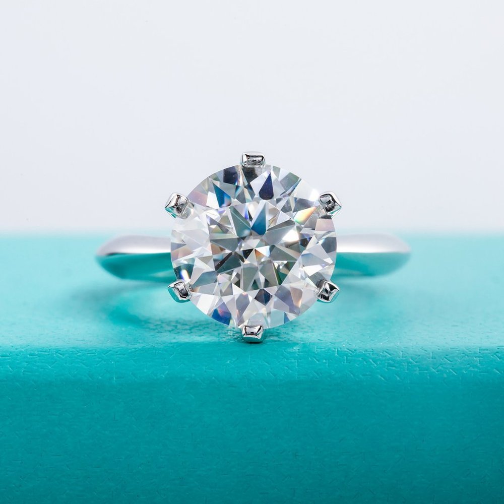 Certified 10ct. t.w. Moissanite Diamond Solitaire Engagement Ring NEW - Picture 4 of 16